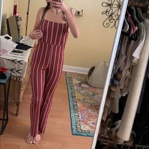 Red Striped Urban Outfitters Jumpsuit